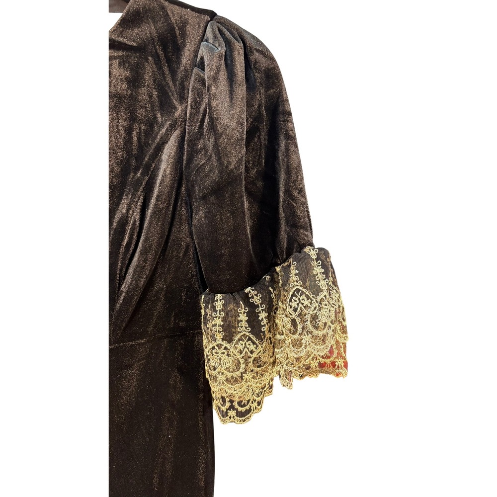 NWT Tuckernuck Pomander Place Lilleth Black Velvet Maxi Dress Gold ($298) XS - Picture 13 of 14